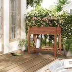 Houten Verhoogde Plantenkast met Bloembakplank - Dennenhout, Verzenden, Nieuw, Hout, Balkon