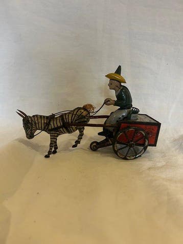 Lehmann - Blikken speelgoed - Zikra Zebra Cart, Unboxed -