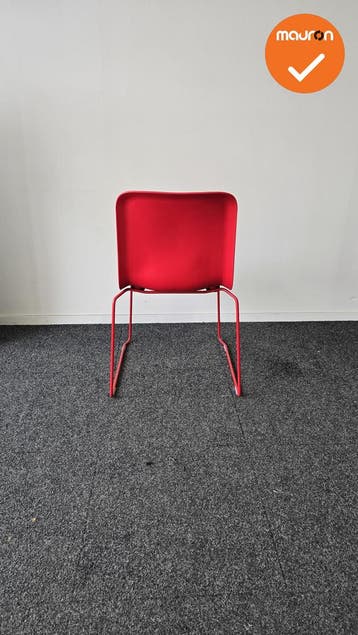 Lensvelt vergaderstoel - rood kunststof, Vergader- of Presentatieruimte, Ophalen of Verzenden, Gebruikt, Stoel
