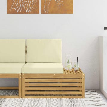 vidaXL Tuin Sectiesofa Eenheden Wit en crèmekleurig 91 x 63, Verzenden, Nieuw