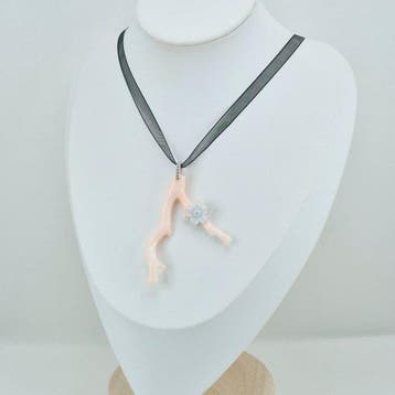 Koraal - Zilver - Hanger - Roze koraal en camee