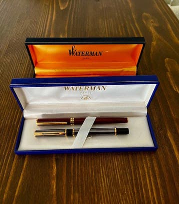Set of 2 Vintage Waterman Fountain Pens – Master/Exclusive, Nieuw