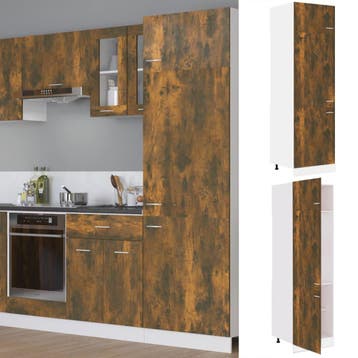 vidaXL Ombouwkast voor koelkast Lyon 60x57x207 cm bewerkt, Verzenden, Nieuw, Bruin