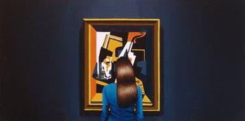 Gerard Boersma (1976) - Violin And Glass (painting of woman