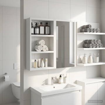 vidaXL Badkamer wandkast Wit 30 x 10 x 50 cm Geconstrueerd, Verzenden, Nieuw