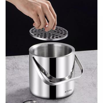 Ruhhy Dubbelwandige RVS ijsbucket 1,3 l met tang, lepel,..., Ophalen of Verzenden, Nieuw