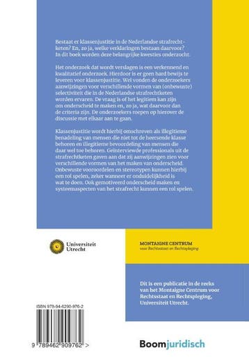 Klassenjustitie in de Nederlandse strafrechtketen /, Verzenden, Zo goed als nieuw, Kees van den Bos