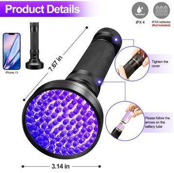 UV Zaklamp 100 LED 395nm – Ultraviolet Inspectie Lamp, Dieren en Toebehoren, Verzenden, Nieuw