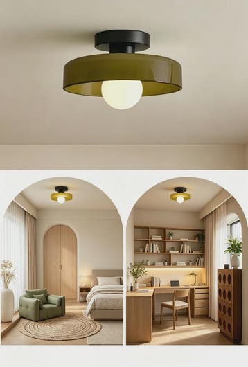 Nordic Vintage Glazen Plafondlamp / Wandlamp 25cm - Stijlvol, Verzenden, Nieuw