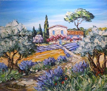 R. Vincent (1954) - Valensole en Provence oeuvre de Vincent