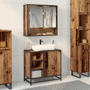 vidaXL Badkamermeubelset 2 st Oud Hout 65 x 33 x 60 cm, Verzenden, Nieuw, Overige typen