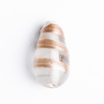 2x Glas kraal druppel 22 x 12mm transparant bruin gat: 2mm, Hobby en Vrije tijd, Ophalen of Verzenden, Nieuw, Kraal