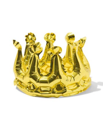 HEMA Folieballon kroon 20cm goud, Verzenden, Nieuw