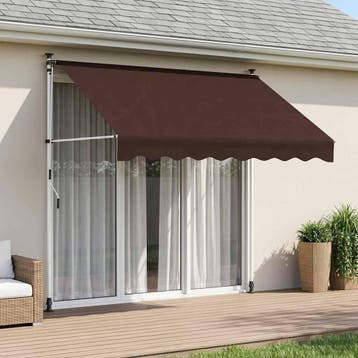 vidaXL Handmatig uitschuifbare luifel Bruin 250 cm, Verzenden, Nieuw