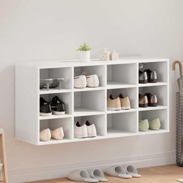 vidaXL Schoenenkast 103 x 30 x 51 cm Bewerkt hout Wit, Verzenden, Nieuw