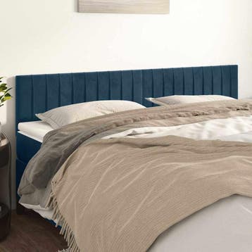 vidaXL Hoofdborden 160x5x78/88 cm fluweel donkerblauw, Verzenden, Nieuw, Blauw, Stof