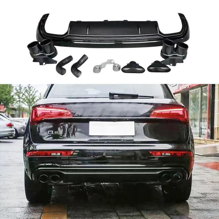 Diffuser With Black Exhaust Tips Voor Audi Q5 S Line/SQ5 FY, Auto-onderdelen, Carrosserie en Plaatwerk, Ophalen of Verzenden