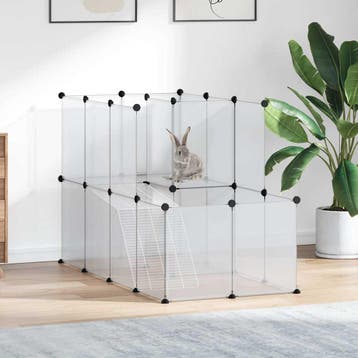 vidaXL Dierenhok klein 142x74x93 cm polypropeen en staal, Verzenden, Nieuw