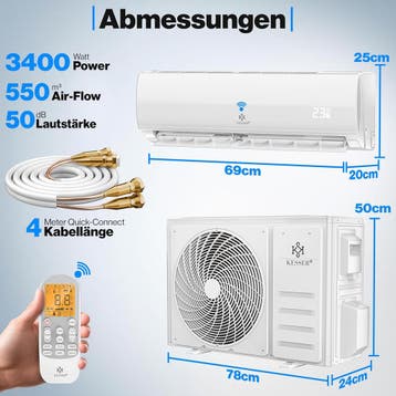 Split Unit Airco - Airconditioning - Quick Connect - Warm &, Witgoed en Apparatuur, Airco's, Verzenden, Zo goed als nieuw