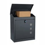 Brievenbus Antraciet Staal 43cm | Tweedekansje | OP=OP, Tuin en Terras, Brievenbussen, Ophalen of Verzenden, Gebruikt, Staal, Wandbrievenbus