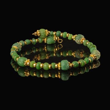 Oud-Romeins Bracelet, met Romeinse glazen kralen