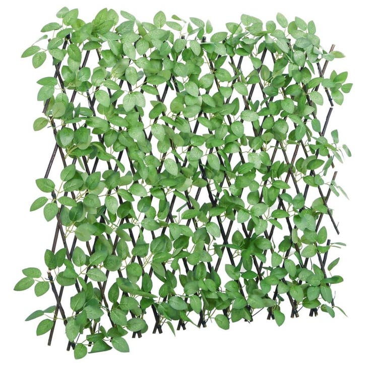 vidaXL Kunstplant klimop op latwerk uittrekbaar 180x65 cm, Tuin en Terras, Schuttingen, Nieuw, Kunststof, Verzenden