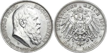 3 Mark 1911 Bayern Luitpold 1886-1912, Verzenden