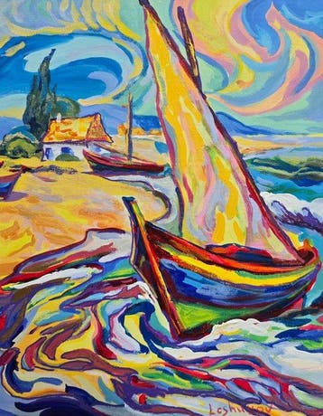 Vitaly Leshukov Soldatov (1968) - La barca de la orilla
