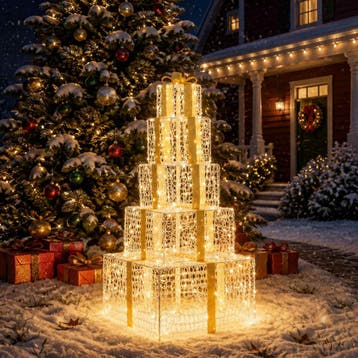 vidaXL Kerst led-cadeaudozen stapel 250 LEDs Warmwit 56 x, Diversen, Verzenden, Nieuw