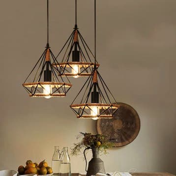 Mason Vintage Henneptouw Hanglamp – E27 – Industriele lamp, Verzenden, Nieuw, 75 cm of meer
