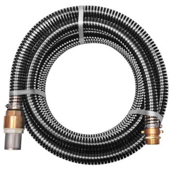 vidaXL Zuigslang met messing koppelingen 3 m 25 mm zwart, Verzenden, Nieuw