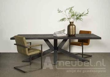 Eettafel Sovana - Zwart - eettafel, Huis en Inrichting, Tafels | Eettafels, Nieuw, Overige vormen, Overige materialen