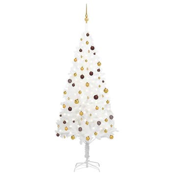 vidaXL Kunstkerstboom met verlichting en kerstballen 240 cm, Verzenden, Nieuw
