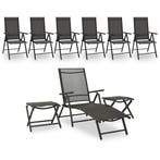 vidaXL 9-delige Loungeset zwart en antracietkleurig, Tuin en Terras, Verzenden, Nieuw, Aluminium, Loungeset