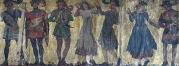 Zwitserse school (XIX) - Scena con personaggi del 400 - NO, Antiek en Kunst