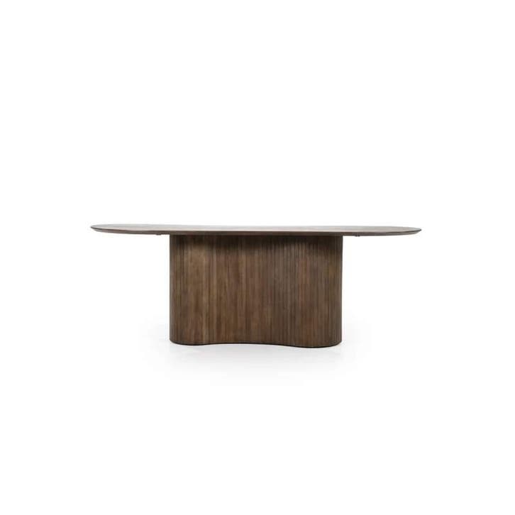 Eettafel Jordy - 200cm - Bruin - 96153 - eettafel, Huis en Inrichting, Tafels | Eettafels, Nieuw, Overige materialen, Overige vormen