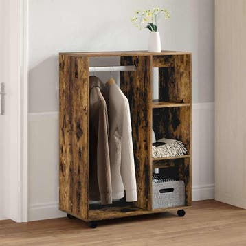 vidaXL Kledingkast 80x40x110 cm bewerkt hout gerookt, Verzenden, Nieuw
