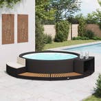 vidaXL Spa-ombouw poly rattan en acaciahout zwart, Verzenden, Nieuw