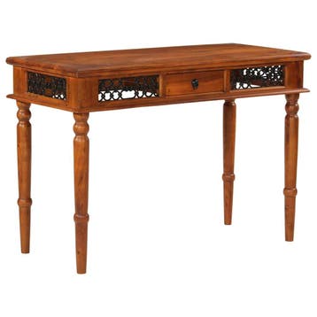 vidaXL Bureau met lade 110x50x76 cm massief acaciahout, Verzenden, Nieuw