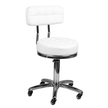 Cosmetische Ergonomische Kruk AM-877 Wit – Met Rugleuning –, Ophalen of Verzenden, Nieuw