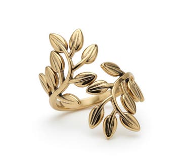 Goud-Stijl Vergulde Rozen Tak Ring Sieraden, IJzer of Staal, Nieuw, Ophalen of Verzenden, Dame of Heer