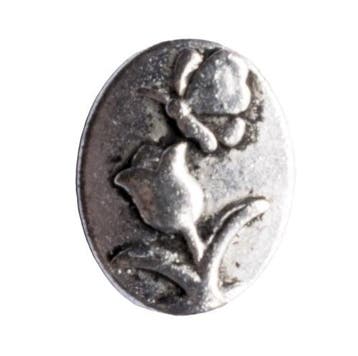 5 x metalen kraal tulp met vlinder oud zilver kleur 12 x..., Ophalen of Verzenden, Nieuw, Kraal