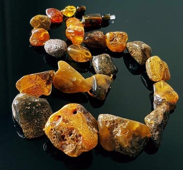 Amber Massieve barnsteen ketting - Vintage echte Baltische