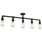vidaXL Plafondlamp 5xE27 zwart, Verzenden, Nieuw