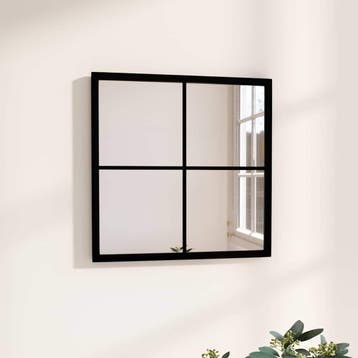 vidaXL Wandspiegel 40x40 cm metaal zwart, Verzenden, Nieuw