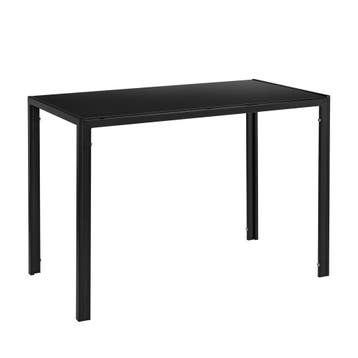 Eethoek Delft glazen eettafel met 4 stoelen zwart, Huis en Inrichting, Tafels | Eettafels, Verzenden, Nieuw