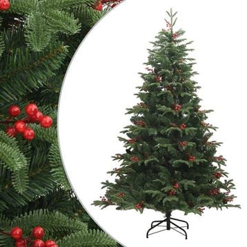 Kunstkerstboom met bessen 180cm | Tweedekansje - Laatste!, Ophalen of Verzenden, Zo goed als nieuw