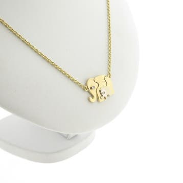 Bicolor gouden ketting met vaste hanger en diamanten; 0,0..., Sieraden, Tassen en Uiterlijk, Gebruikt, Ophalen of Verzenden, Met edelsteen