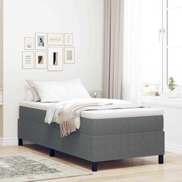 vidaXL Boxspringbed Lichtgrijs en wit. 80 x 200 cm Katoen, Verzenden, Nieuw