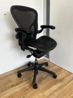 Herman Miller Aeron C - Bureaustoel Voor Lange Mensen, Verzenden, Zwart, Zo goed als nieuw, Bureaustoel